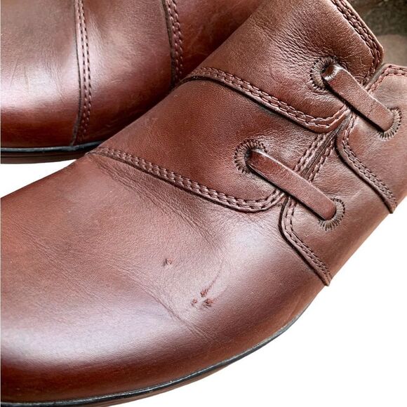 Clarks Bendables Brown Leather Slip on Shoes Women’s size 9 - Picture 7 of 9